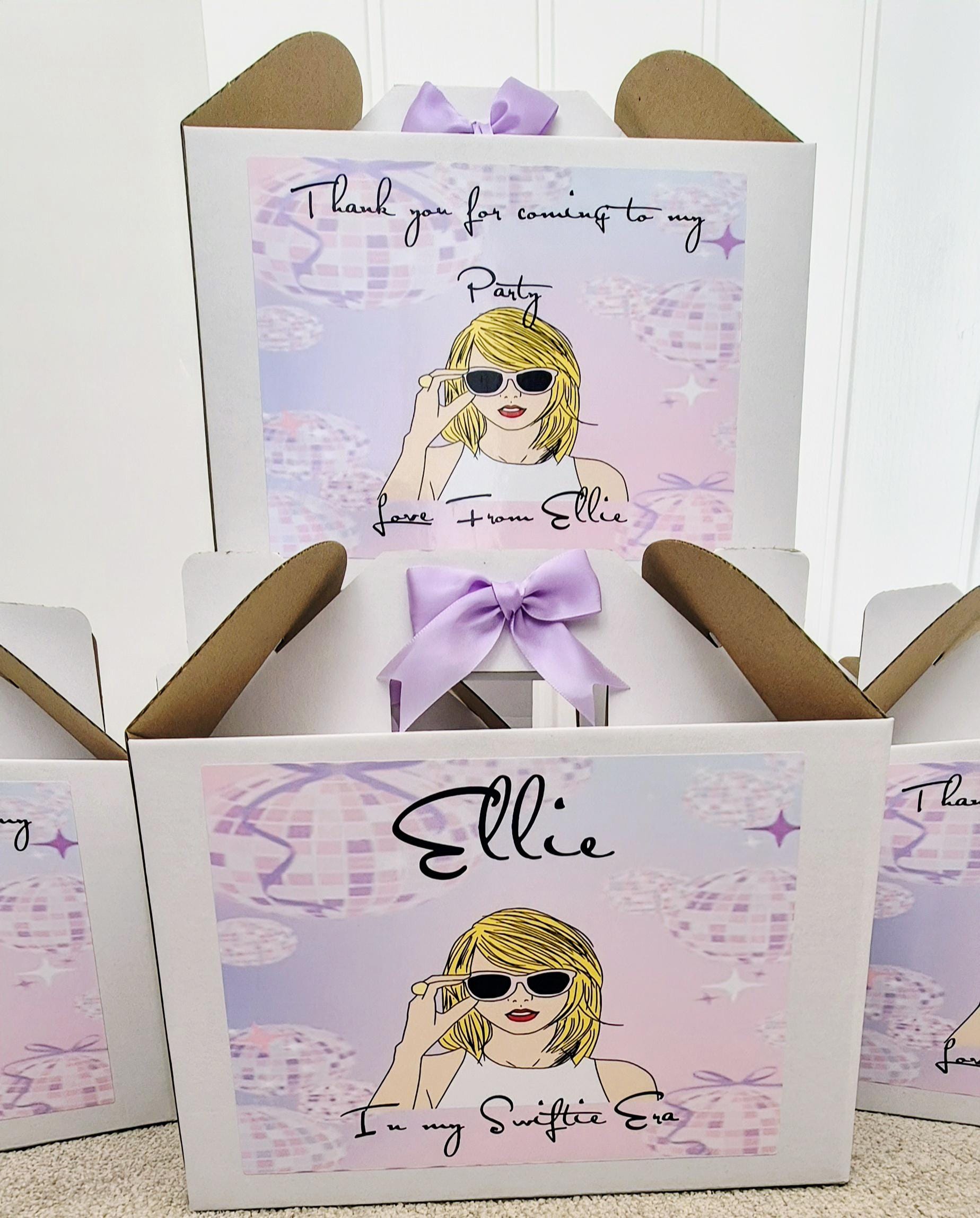 Swiftie Personalized Gable Party Boxes: Elegant Favor Boxes