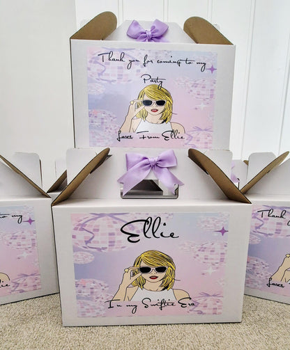 Swiftie Personalized Gable Party Boxes: Elegant Favor Boxes