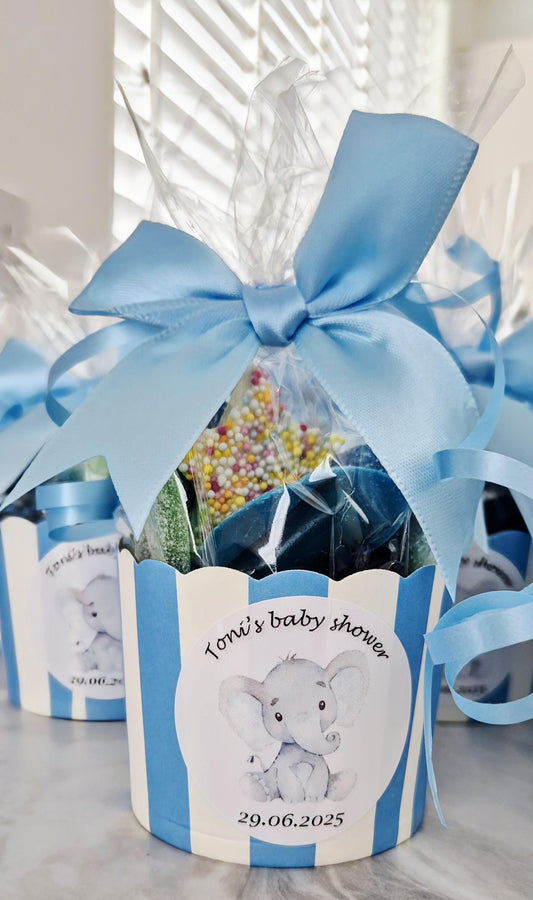 Baby shower sweet cups- Gender reveal - Baby shower favour- Sweet Favours- Baby boy