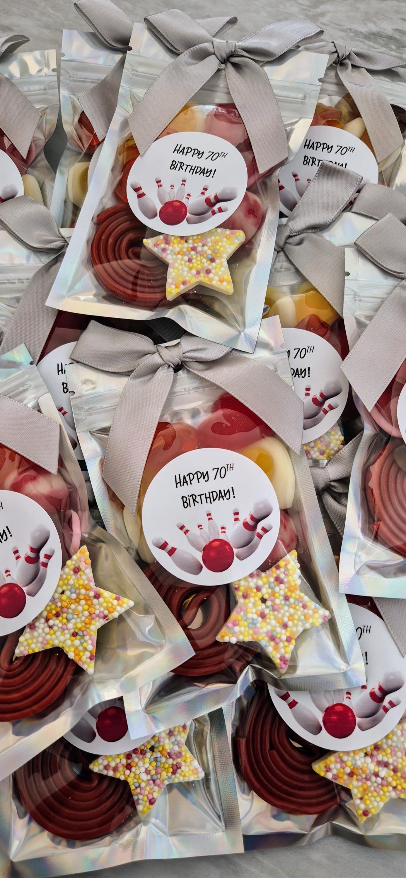 Bowling Party Favor Pouches: Personalized Treat Bags