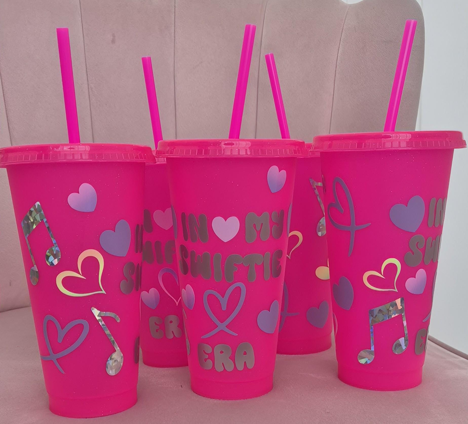 Pink glitter Swiftie cup- Swiftie cups - Reusable cup