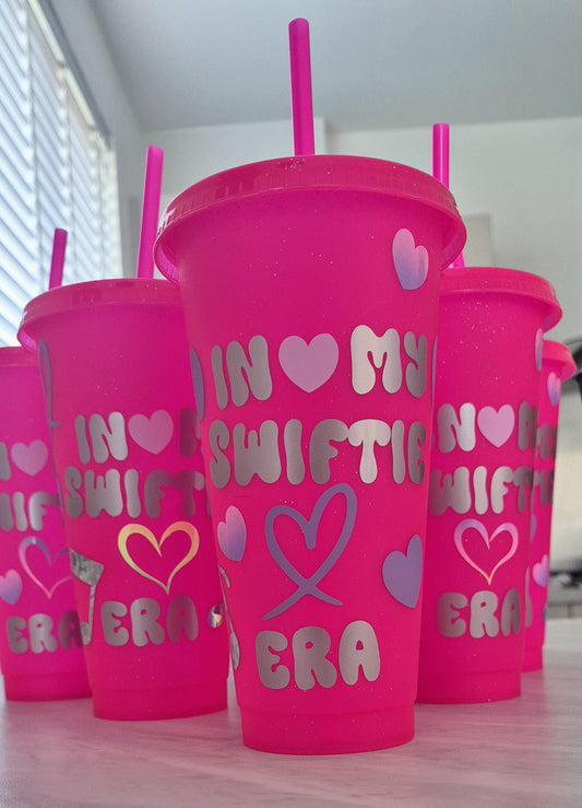 Pink glitter Swiftie cup- Swiftie cups - Reusable cup