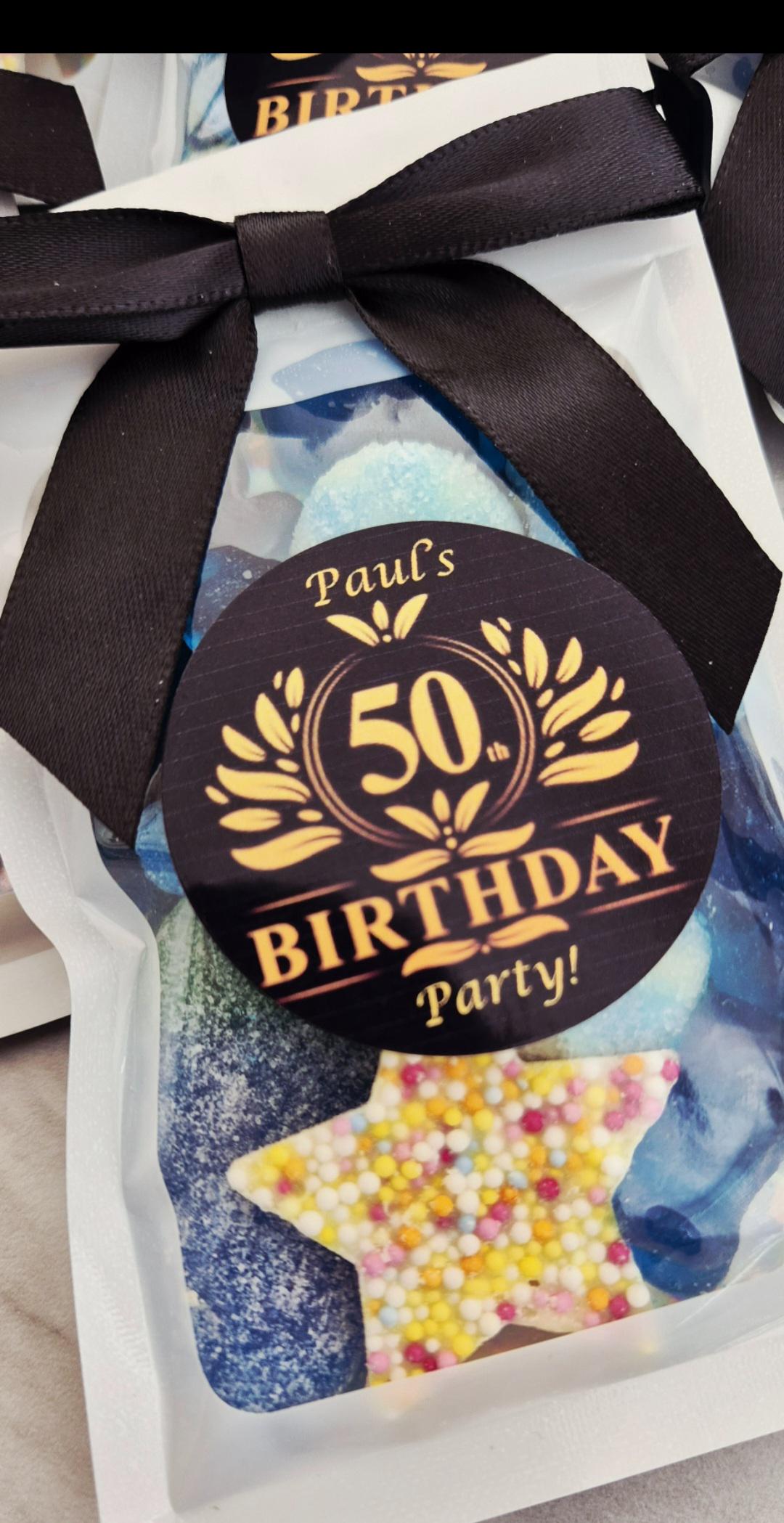 50th birthday sweet pouches - Party favours