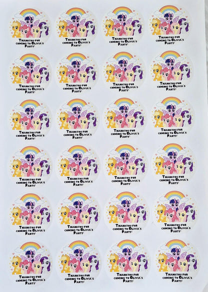 My Little Pony Stickers: Glossy Party Favor Labels, 45mm (Set of 24)