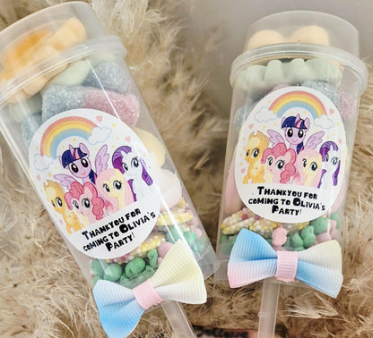 Sweet push pops- Sweets- Party Favours- my little pony inspired push pop