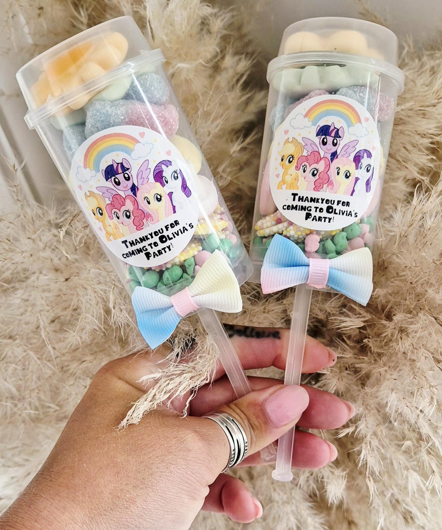 Sweet push pops- Sweets- Party Favours- my little pony inspired push pop