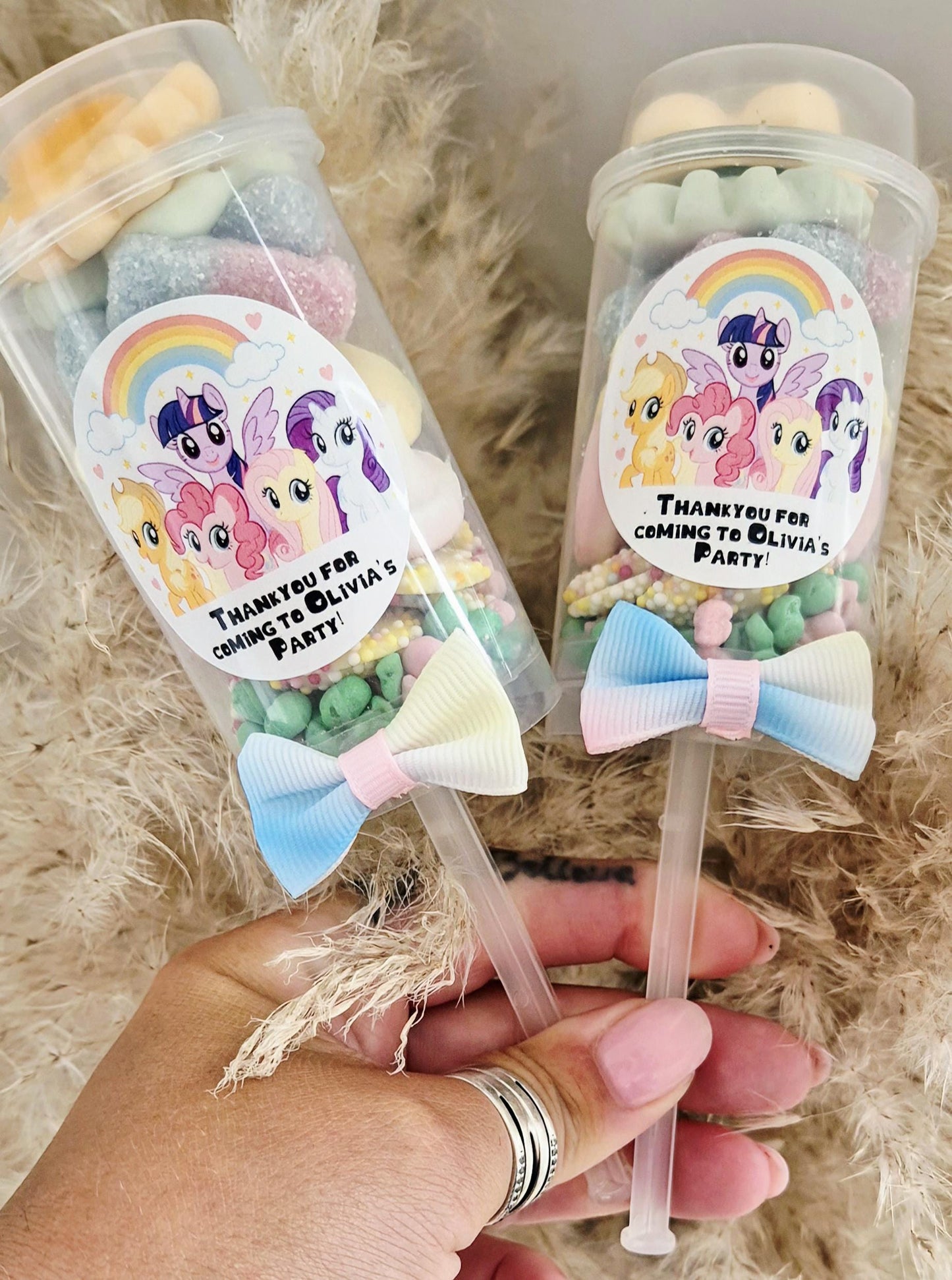 Sweet push pops- Sweets- Party Favours- my little pony inspired push pop
