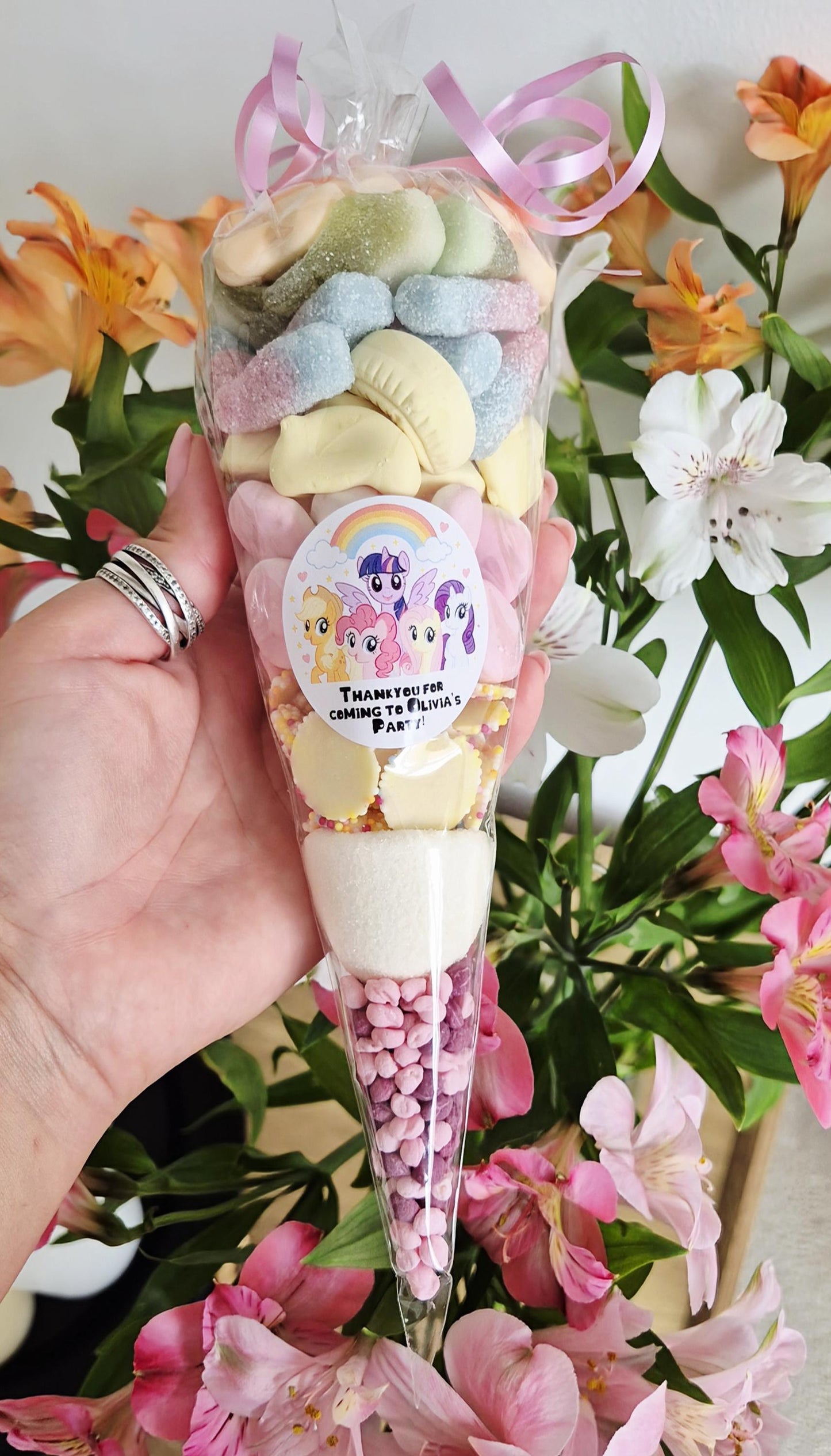 My little pony - inspired sweet cones- party favours