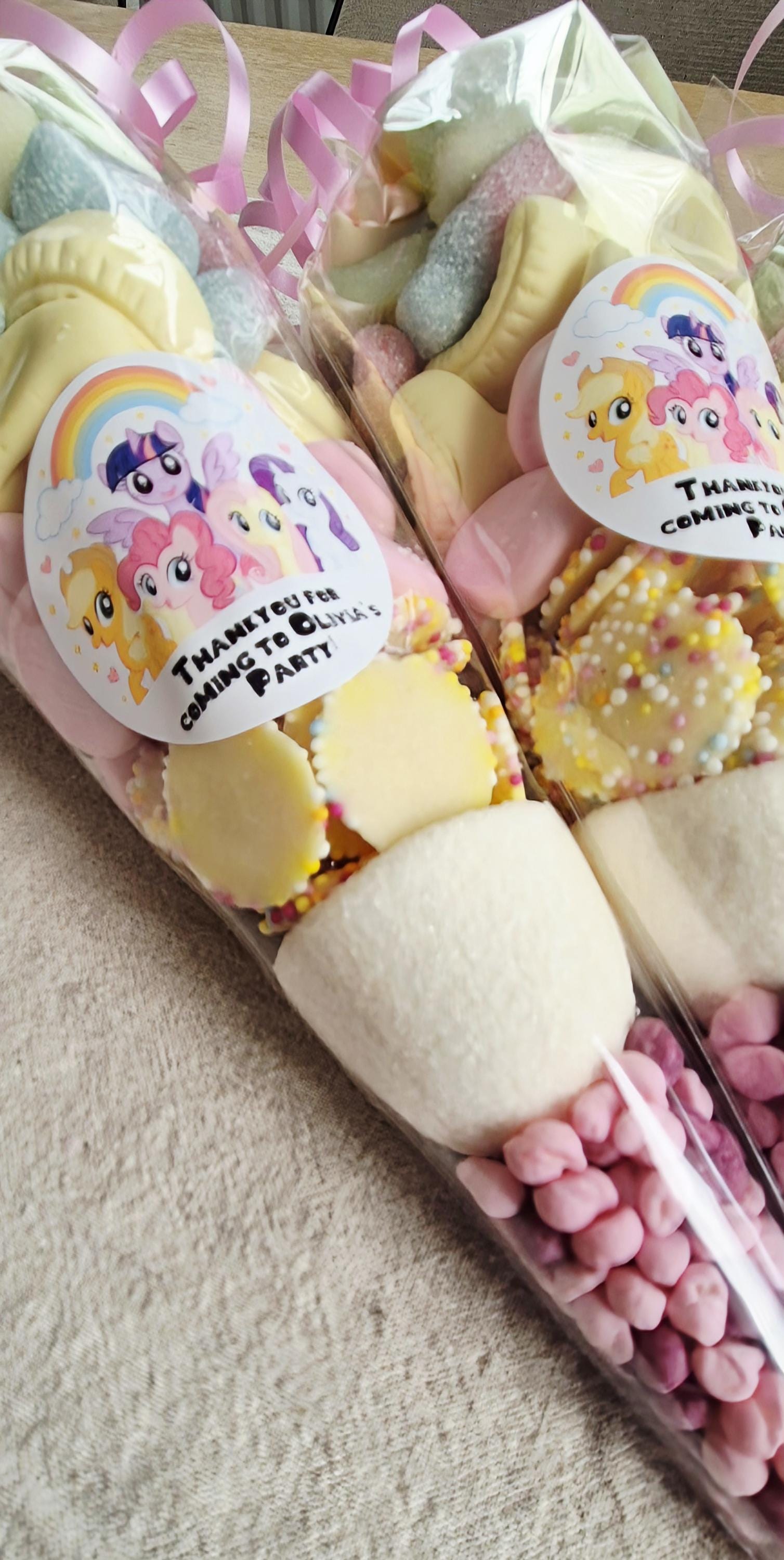My little pony - inspired sweet cones- party favours