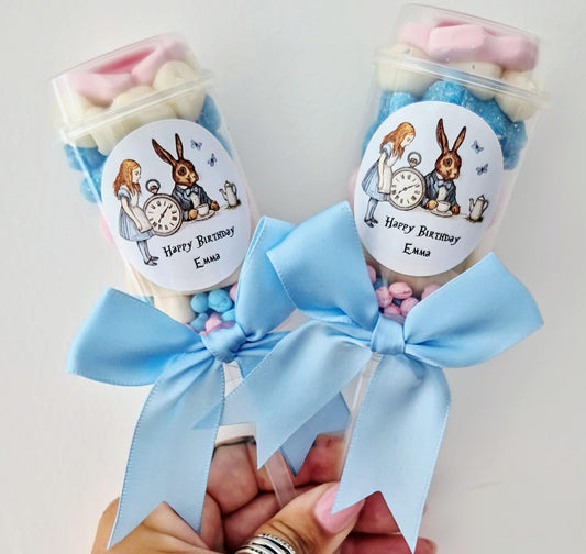 Sweet push pops- Sweets- Party Favours- mad hatter party- inspired push pop- Alice in wonderland
