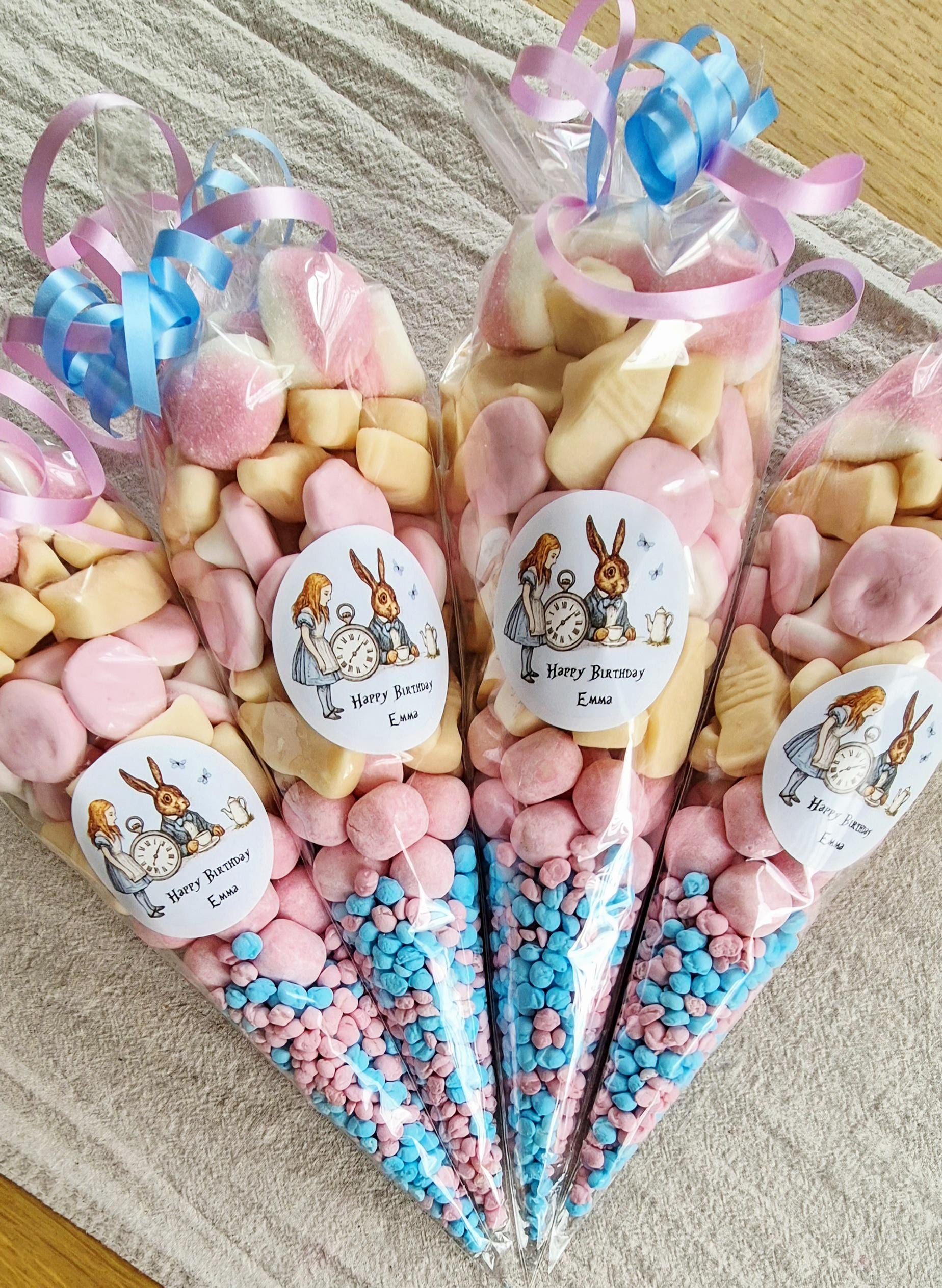 Alice in wonderland theme-inspired party favours cones - Sweet Cones - Birthday favours- party cones