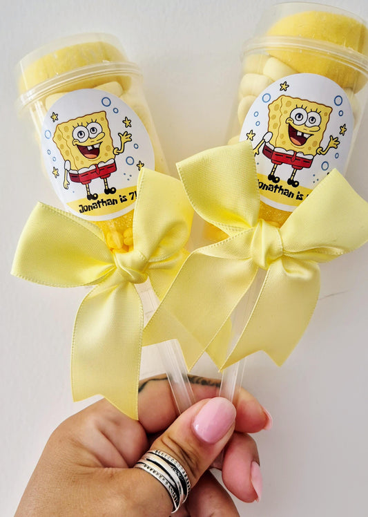 Spongebob- inspired sweet push pop - Party favour - spongebob- theme inspired - Birthday party - Prefilled sweet push pops