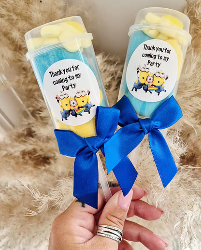 Minions Party Favor Push Pops: Blue & Yellow Sweet Treat