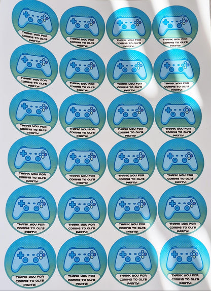 Gaming Stickers: Glossy Themed Party Favors, 24 Pack