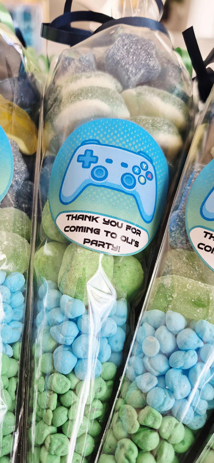 Gaming sweet cones- Party cones - Gaming inspired sweet cones- Gaming favours - Birthday- prefilled sweet cones - personalised cones