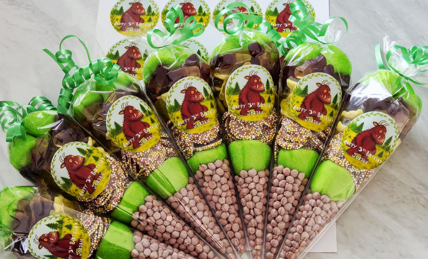 Gruffalo themed party cones - sweet cones - party - Gruffalo party