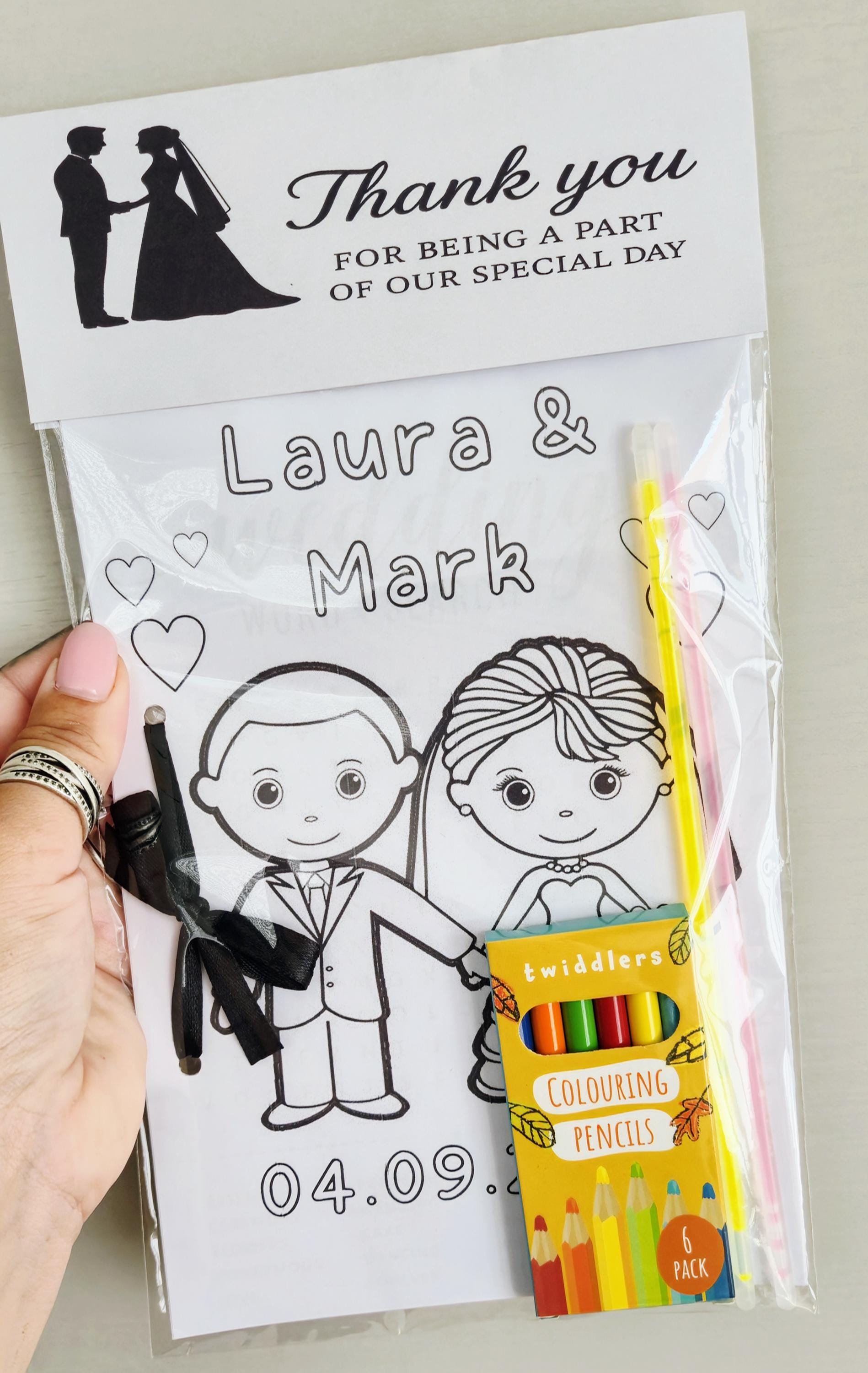 Personalized Wedding Coloring Pack: Custom Kids' Activity Favors