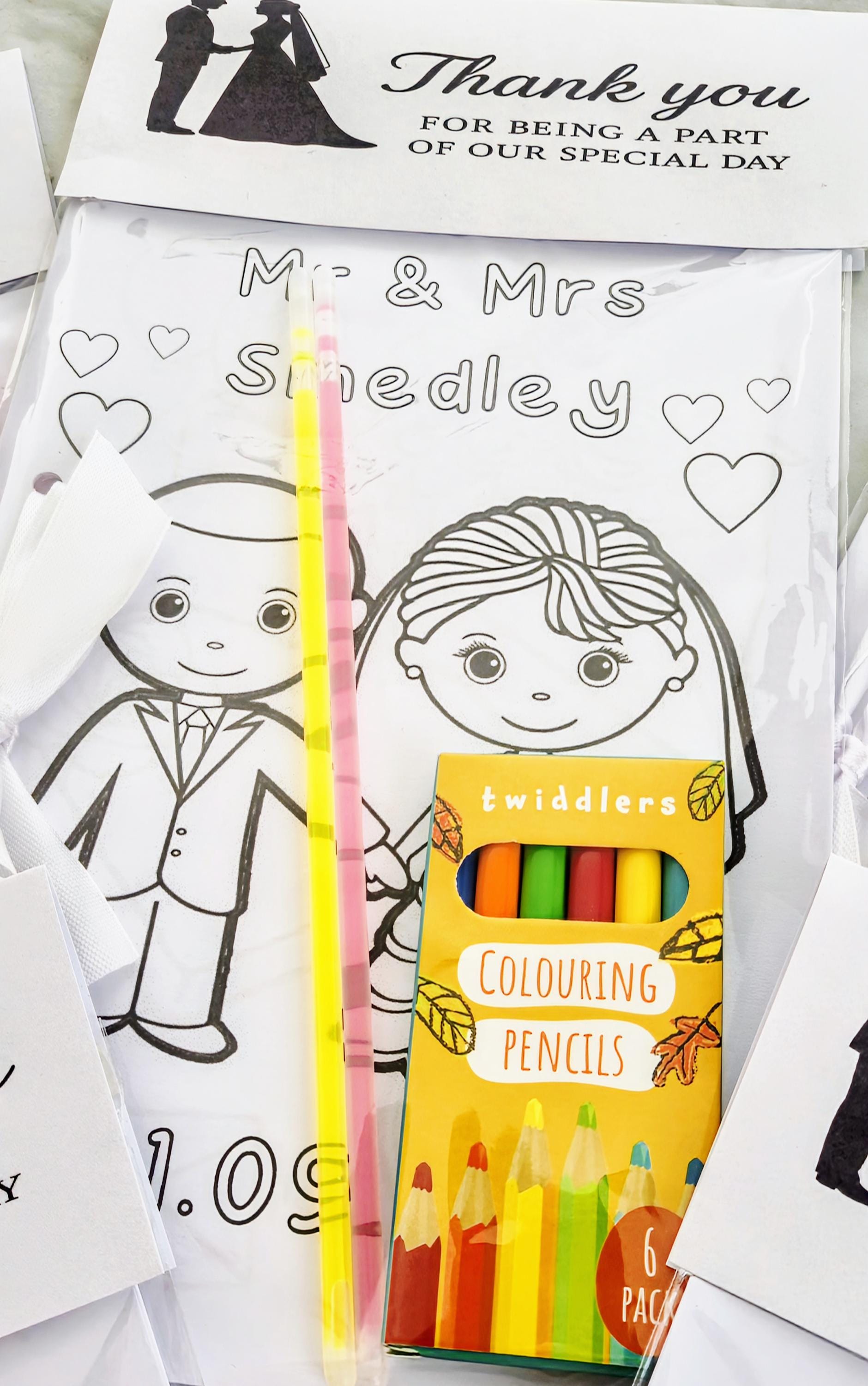 Personalized Wedding Coloring Pack: Custom Kids' Activity Favors
