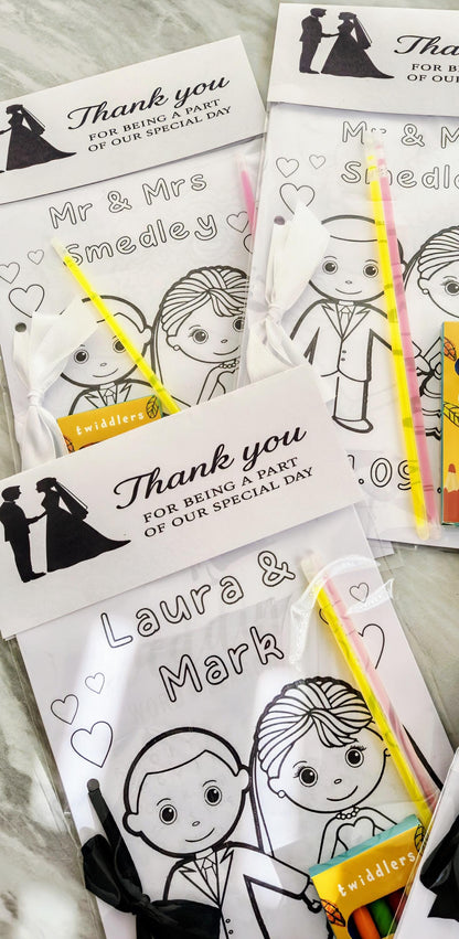 Personalized Wedding Coloring Pack: Custom Kids' Activity Favors