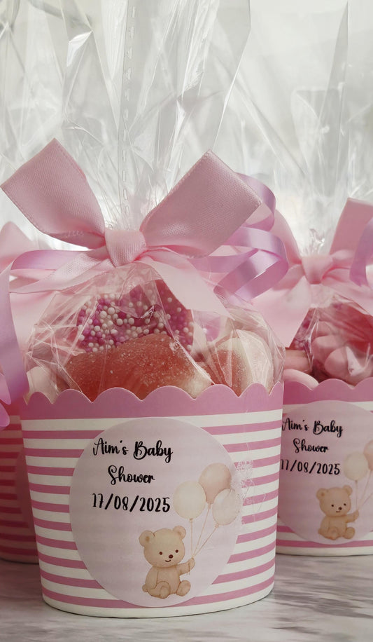 Pink Baby Shower Sweet Cups: Girl Party Favors