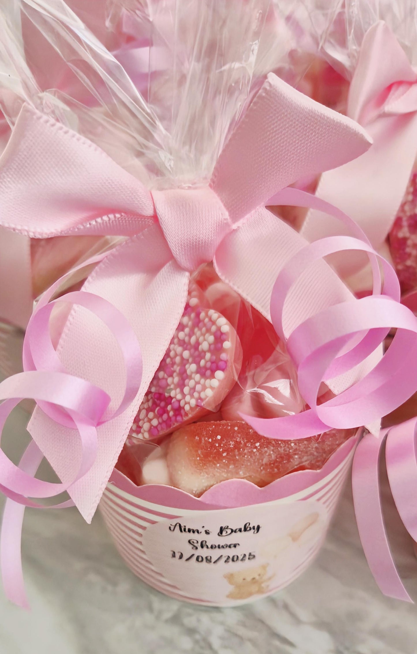 Pink Baby Shower Sweet Cups: Girl Party Favors
