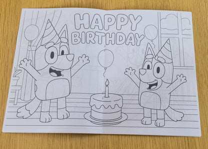 Bluey inspired personalised colouring book - Party favour - Kids Party