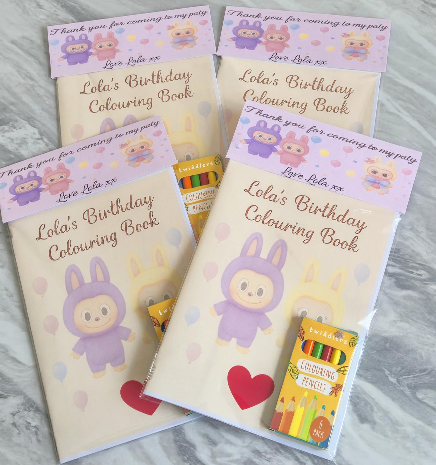 Labubu inspired personalised colouring book - Party favour - Kids Party