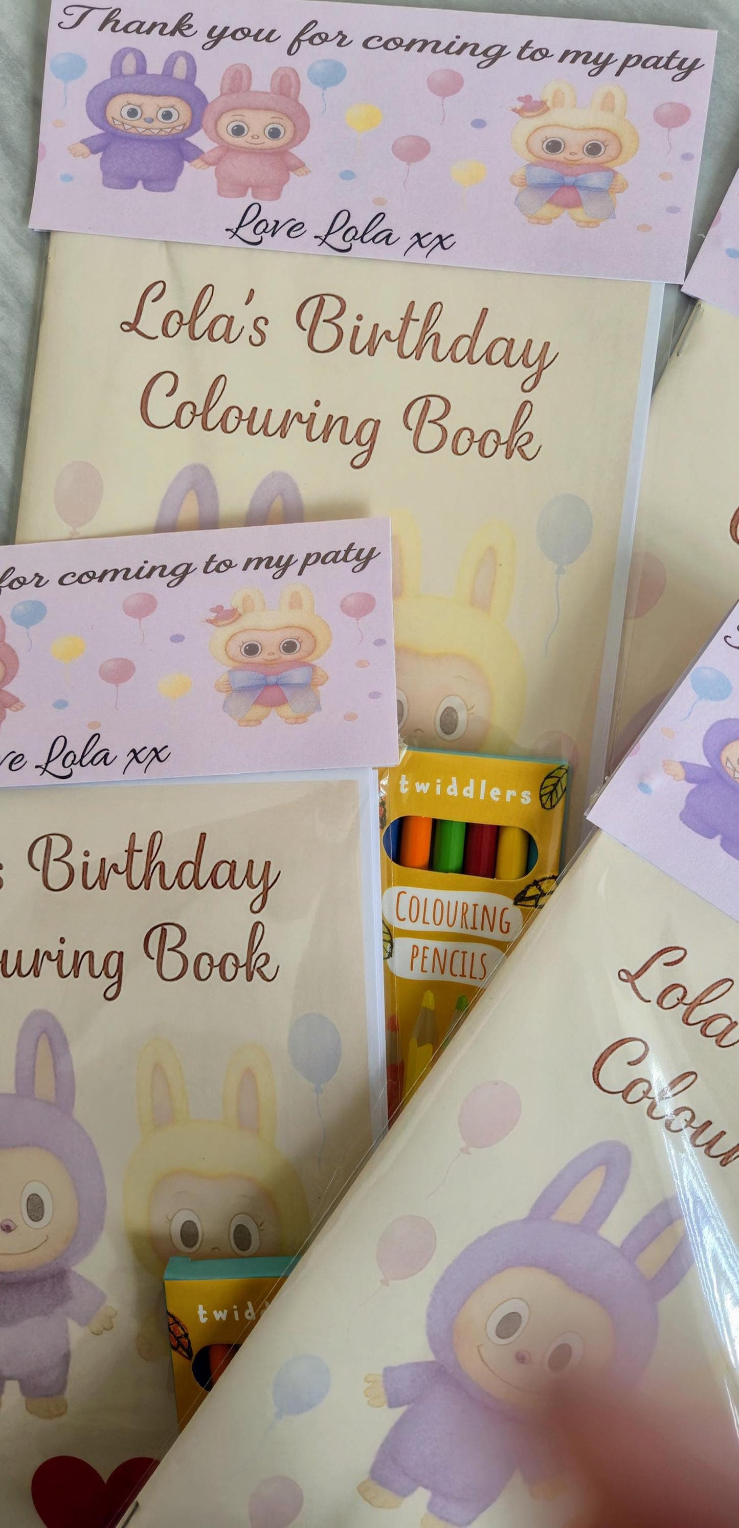 Labubu inspired personalised colouring book - Party favour - Kids Party