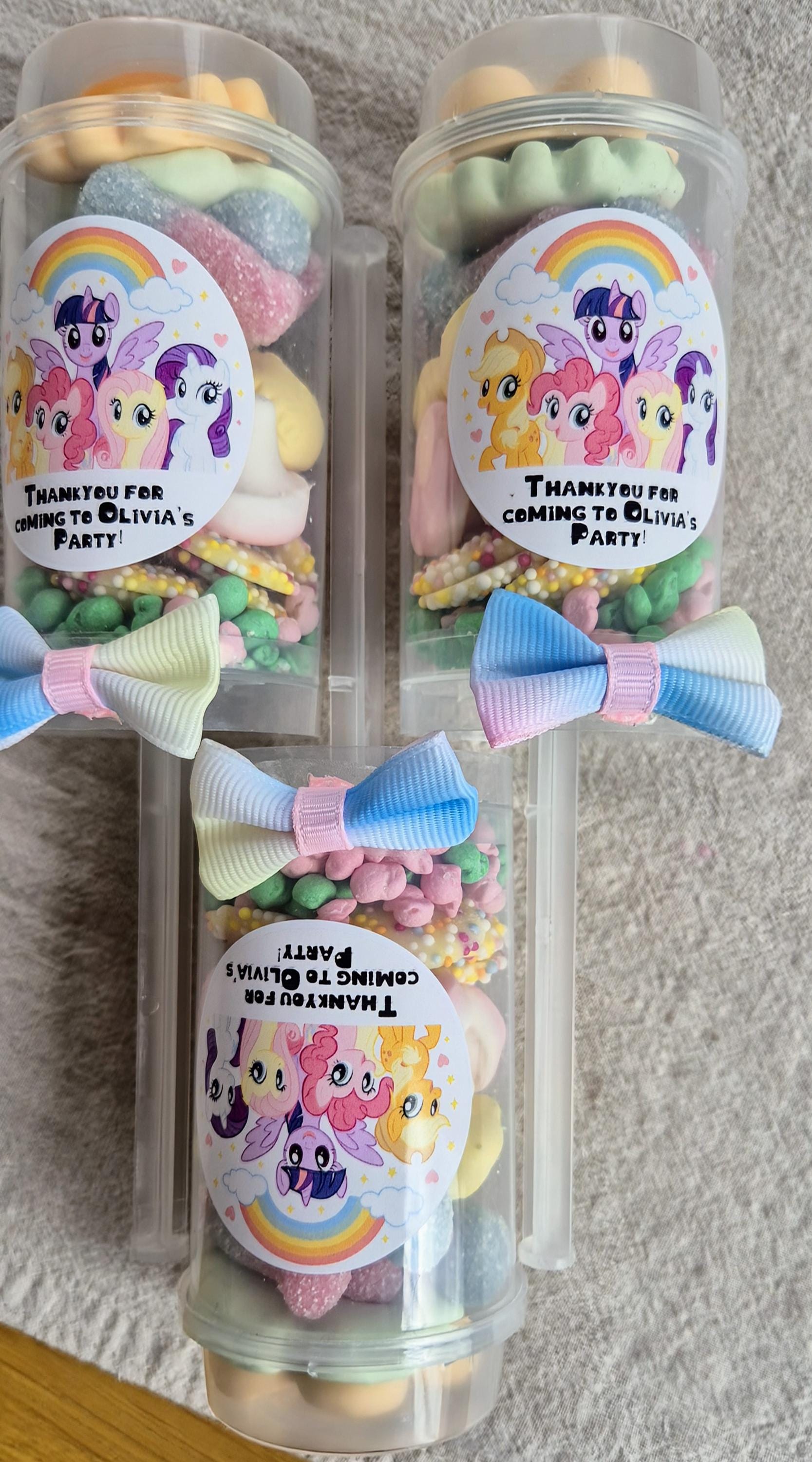Sweet push pops- Sweets- Party Favours- my little pony inspired push pop