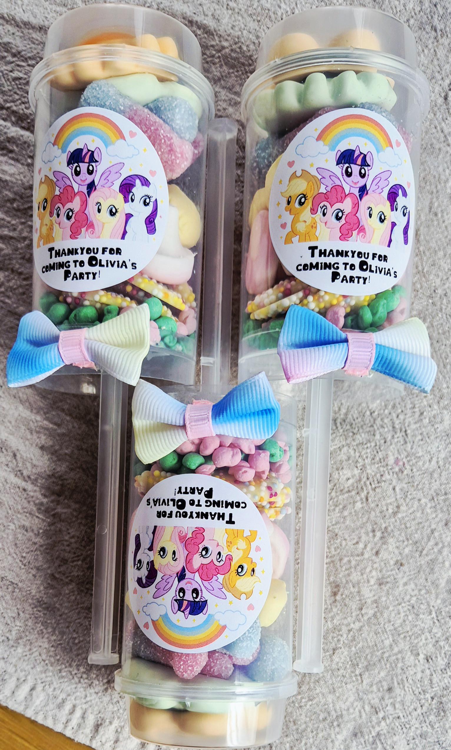 Sweet push pops- Sweets- Party Favours- my little pony inspired push pop