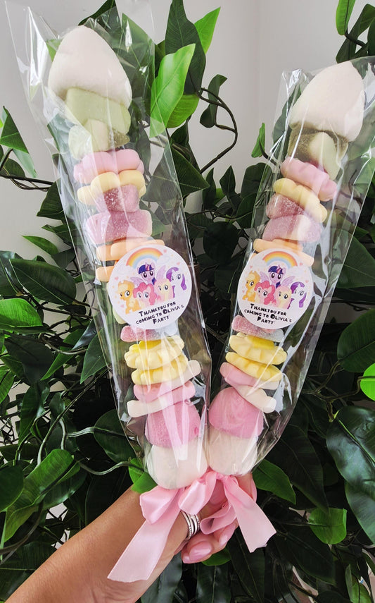 My little pony - inspired sweet kebabs- sweet kebabs- party favours