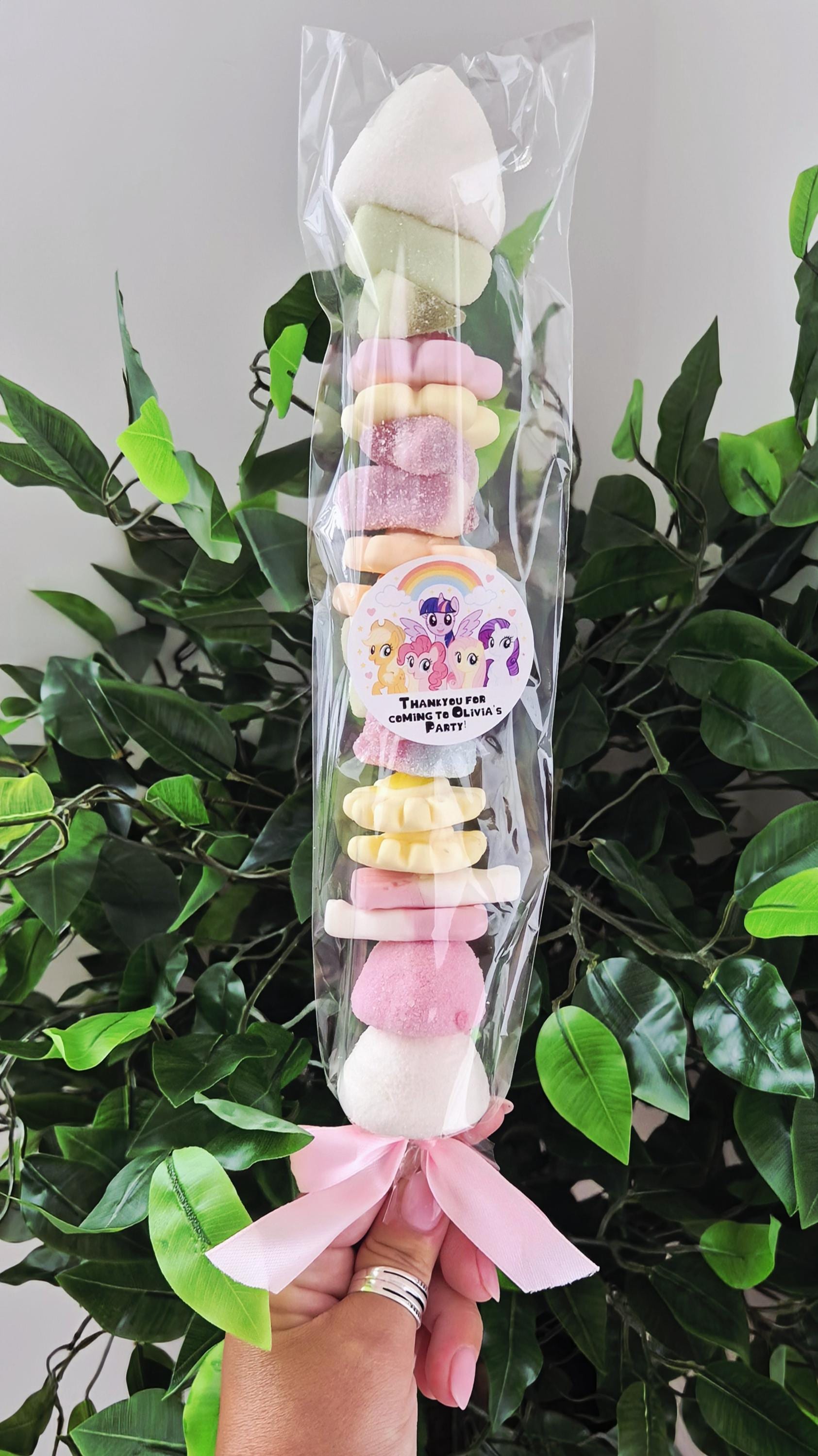 My little pony - inspired sweet kebabs- sweet kebabs- party favours