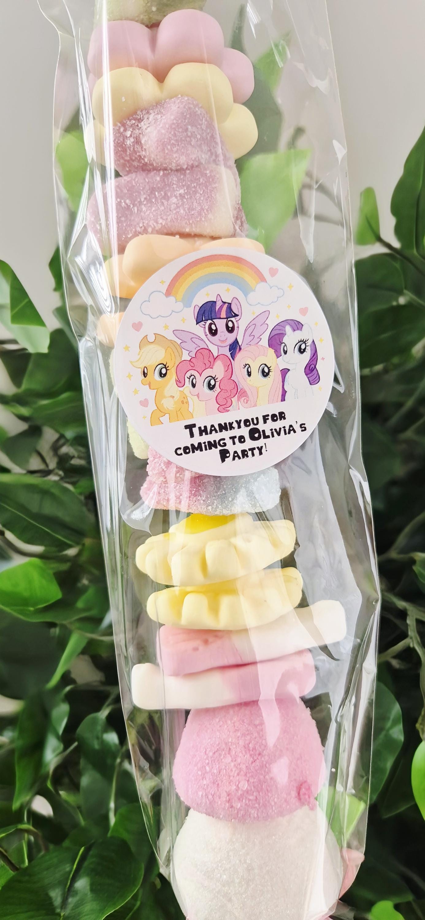 My little pony - inspired sweet kebabs- sweet kebabs- party favours