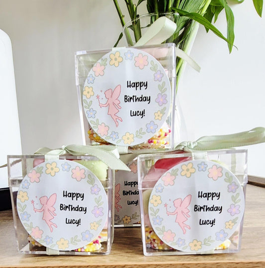 Sweet cubes - Fairy inspired sweet boxes - Personalised filled sweet cubes - Birthday party favours