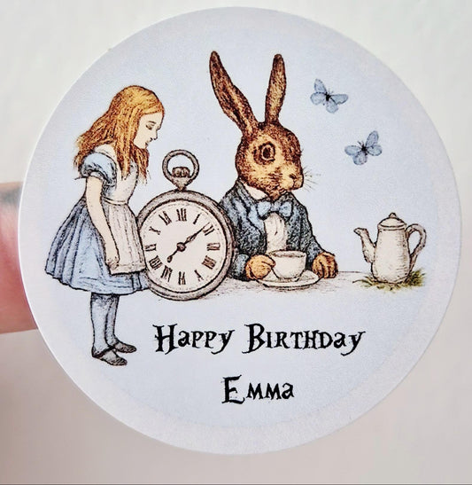 Peter rabbit -inspired stickers- 24 Glossy stitch stickers- 45mm circular stickers a4 sheet - 24 in total