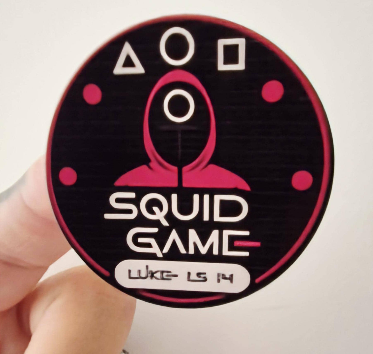 Squid- game -inspired stickers- 24 Glossy Squid Game -inspired themed stickers- 45mm circular stickers a4 sheet - 24 in total