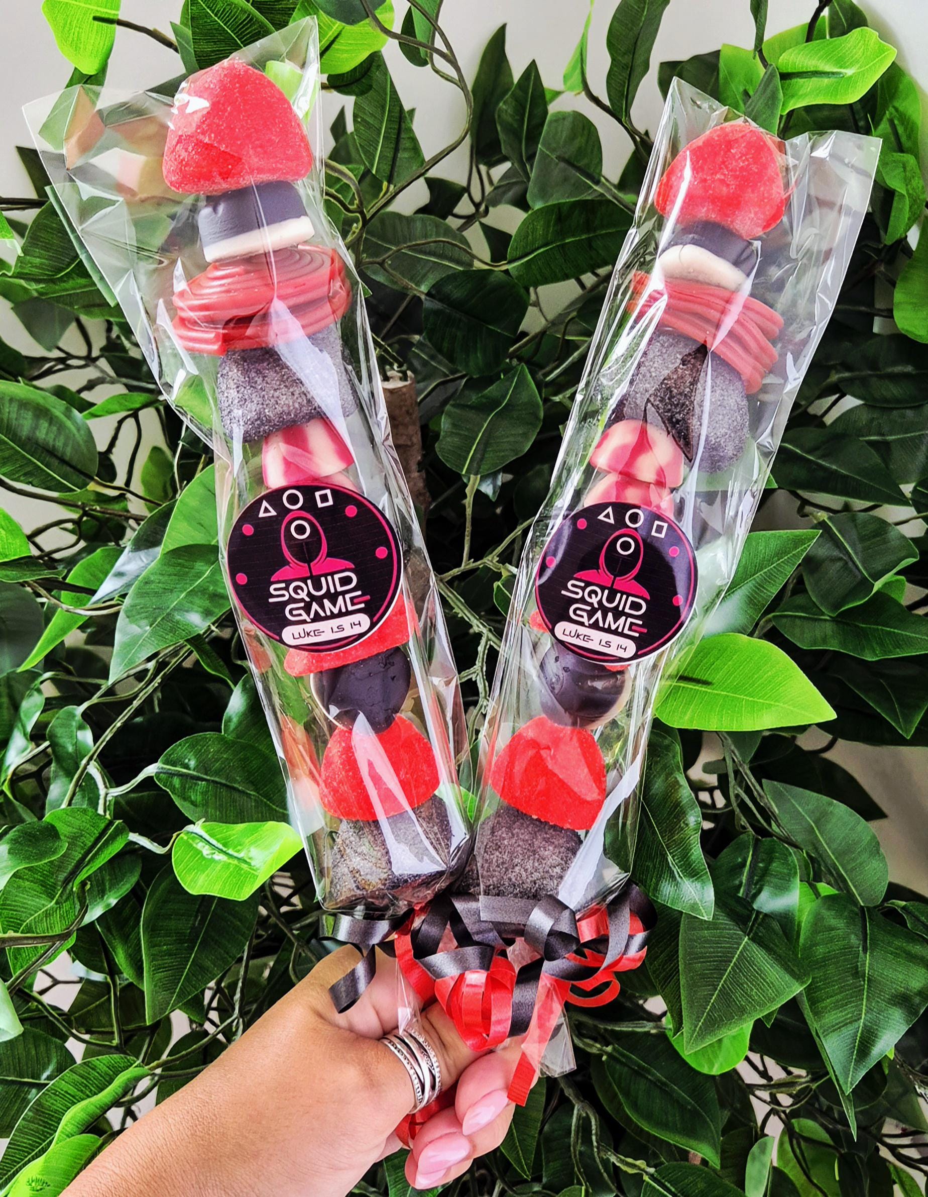 Squid game kebabs- squid-game themed kebabs - party favours