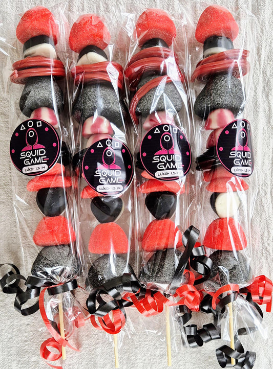 Squid game kebabs- squid-game themed kebabs - party favours