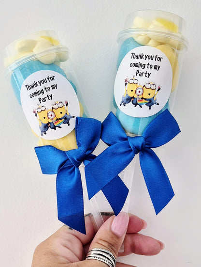 Sweet push pops- Party Favours- birthday parties - minion-themed push pop - Minion- party