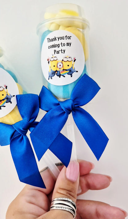 Minions Party Favor Push Pops: Blue & Yellow Sweet Treat