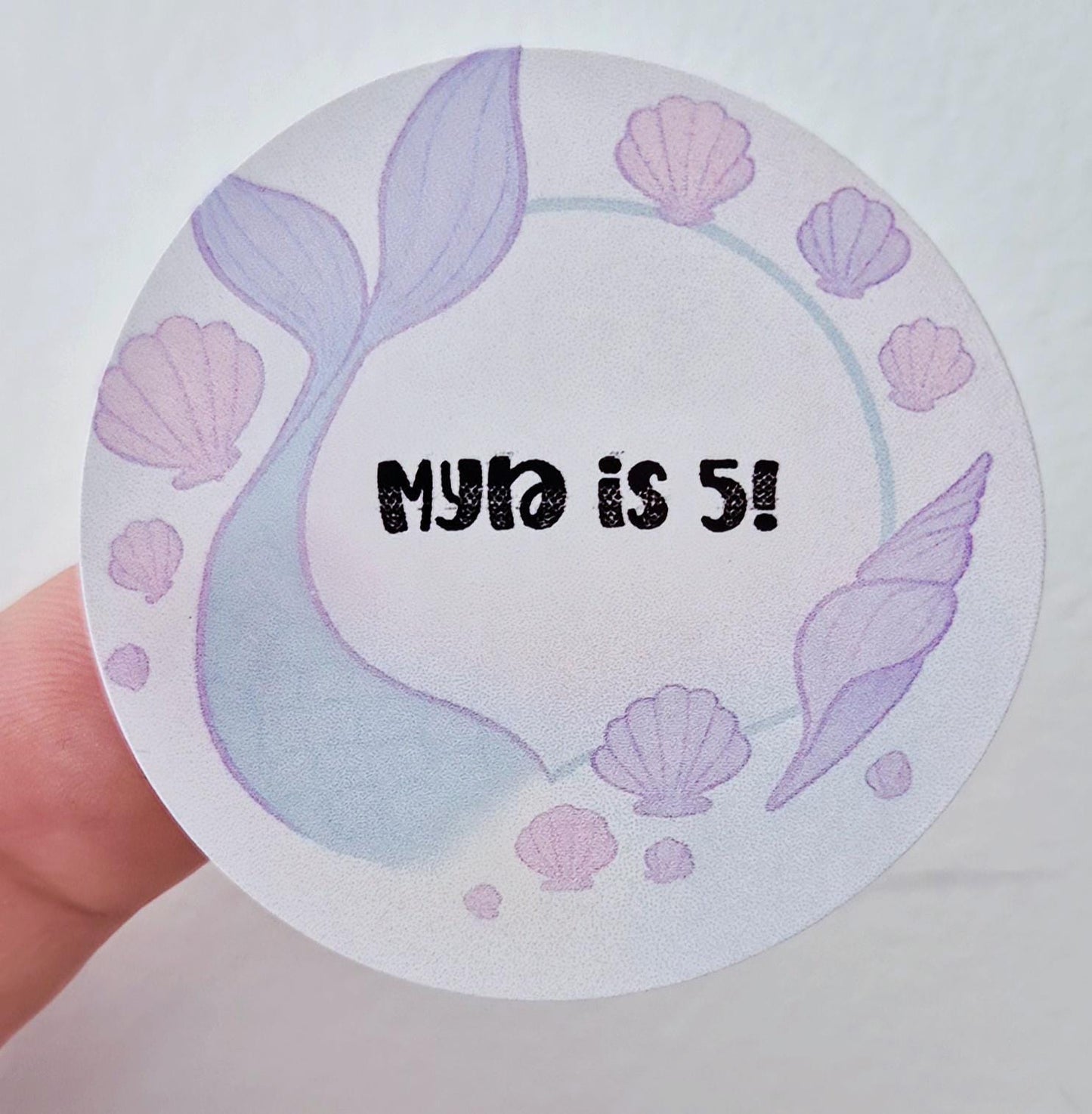 Mermaid inspired sticker- 24 Glossy Mermaid stickers- 45mm circular stickers a4 sheet - 24 in total