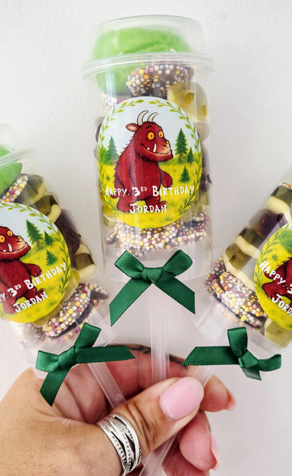 Sweet push pops- Sweets- Party Favours-Gruffalo inspired push pop - Gruffalo themed