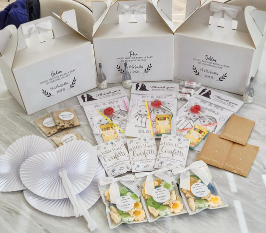 Personalized Children's Wedding Activity Box: Favors, Coloring Book & Sweets