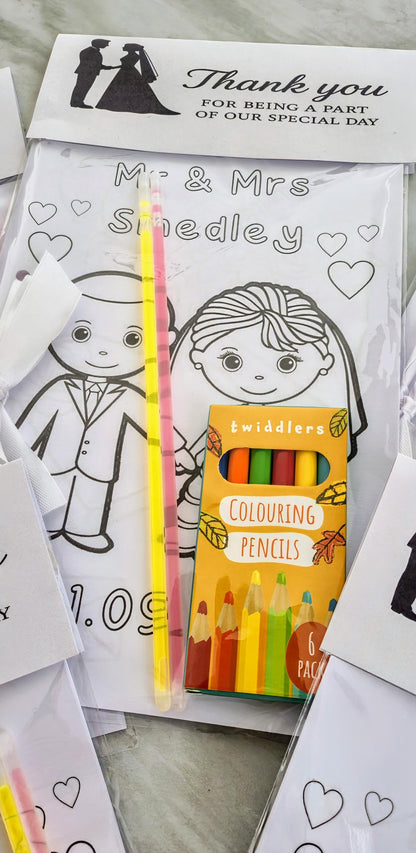 Personalized Children's Wedding Activity Box: Favors, Coloring Book & Sweets