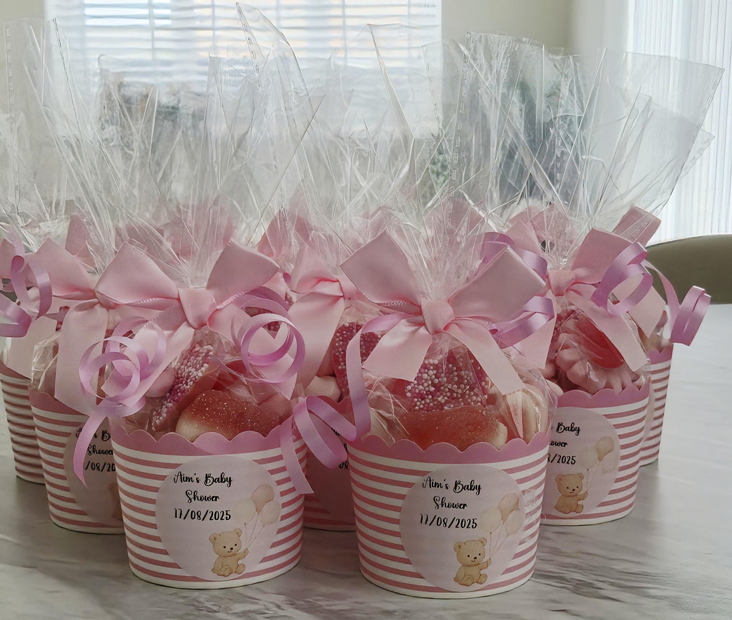 Pink Baby Shower Sweet Cups: Girl Party Favors