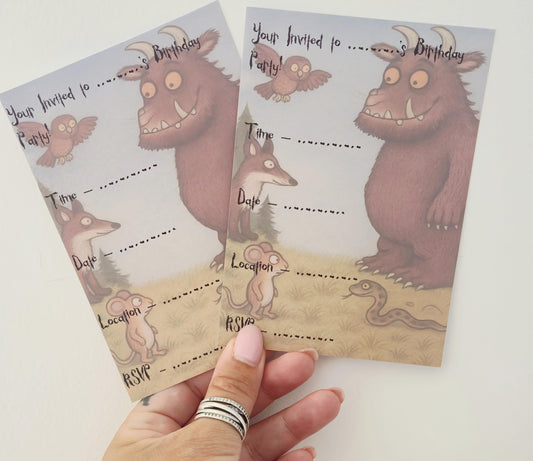 Gruffalo-inspired party invites - kids party - Party invites
