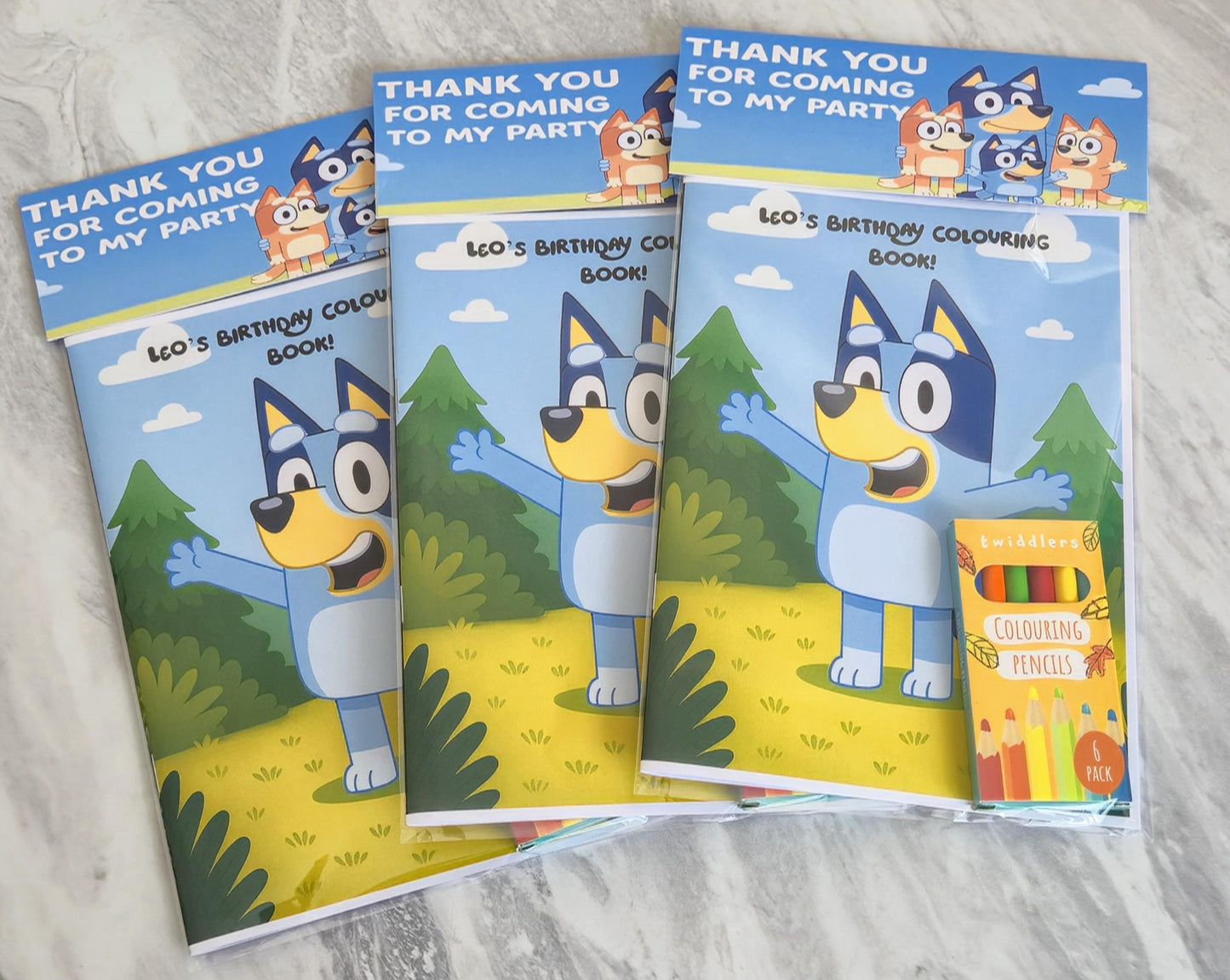 Bluey inspired personalised colouring book - Party favour - Kids Party