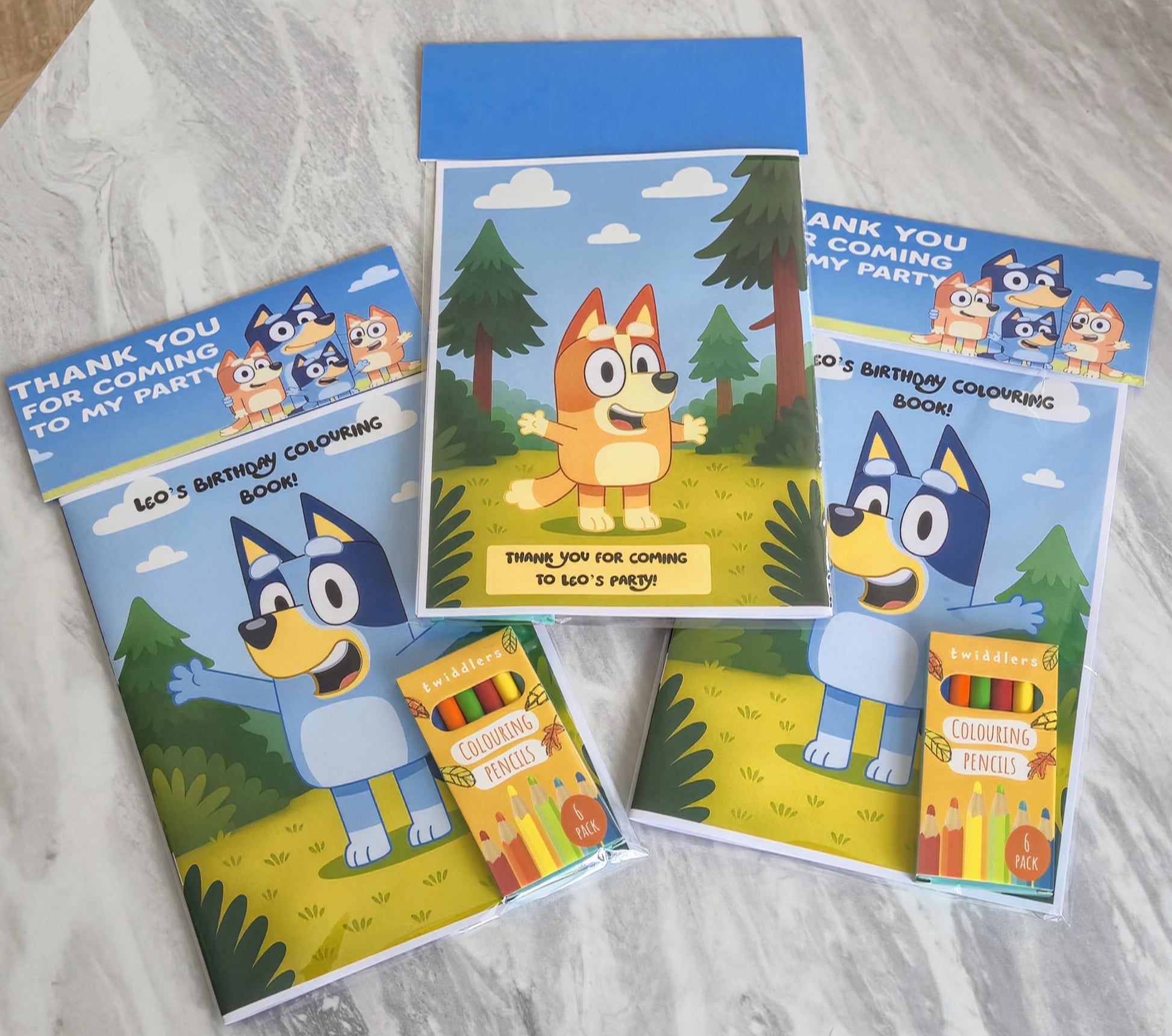 Bluey inspired personalised colouring book - Party favour - Kids Party