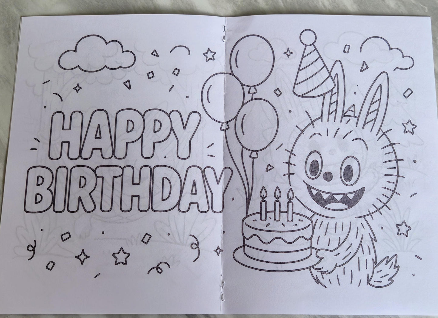 Labubu inspired personalised colouring book - Party favour - Kids Party