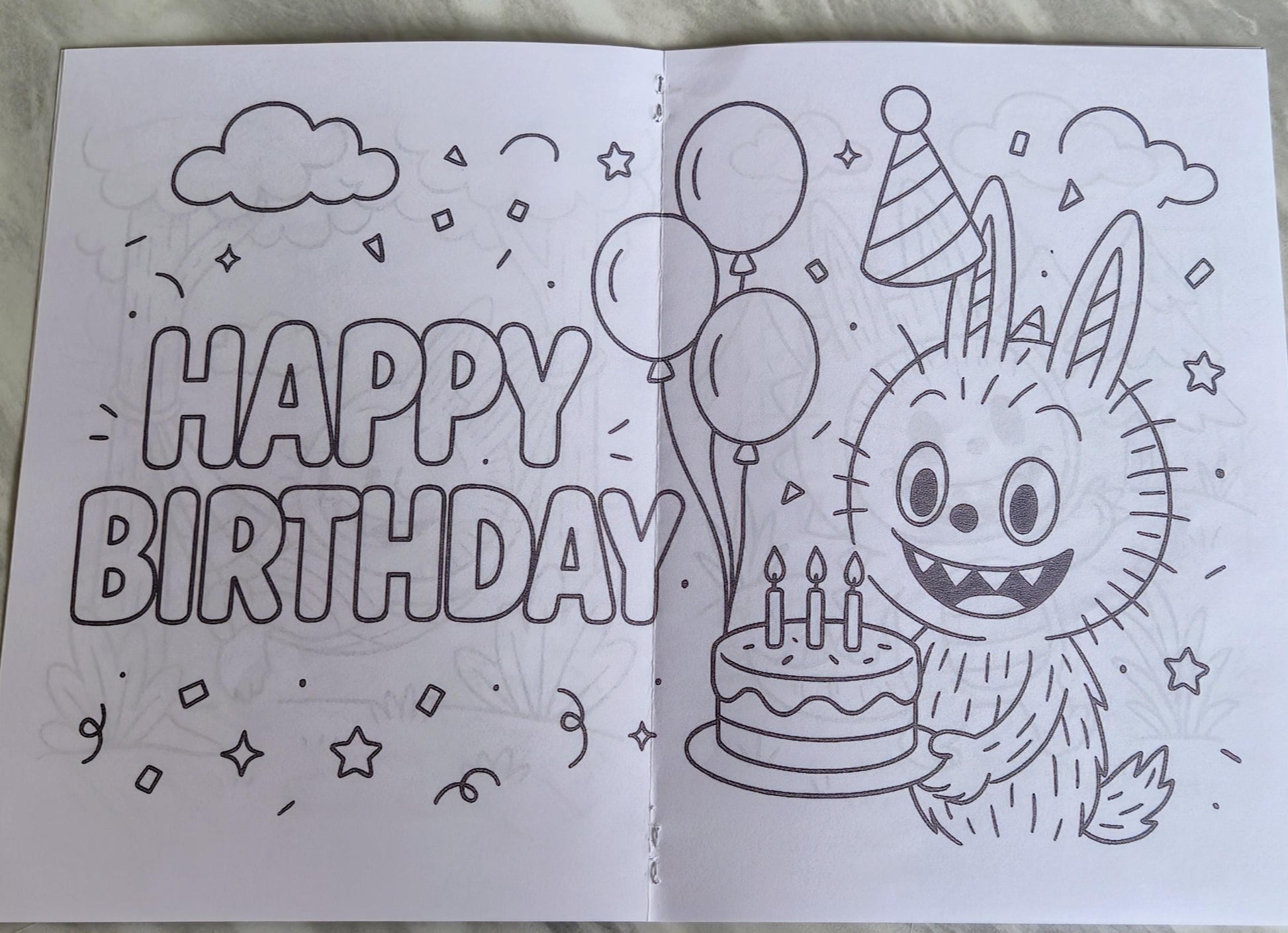 Labubu inspired personalised colouring book - Party favour - Kids Party
